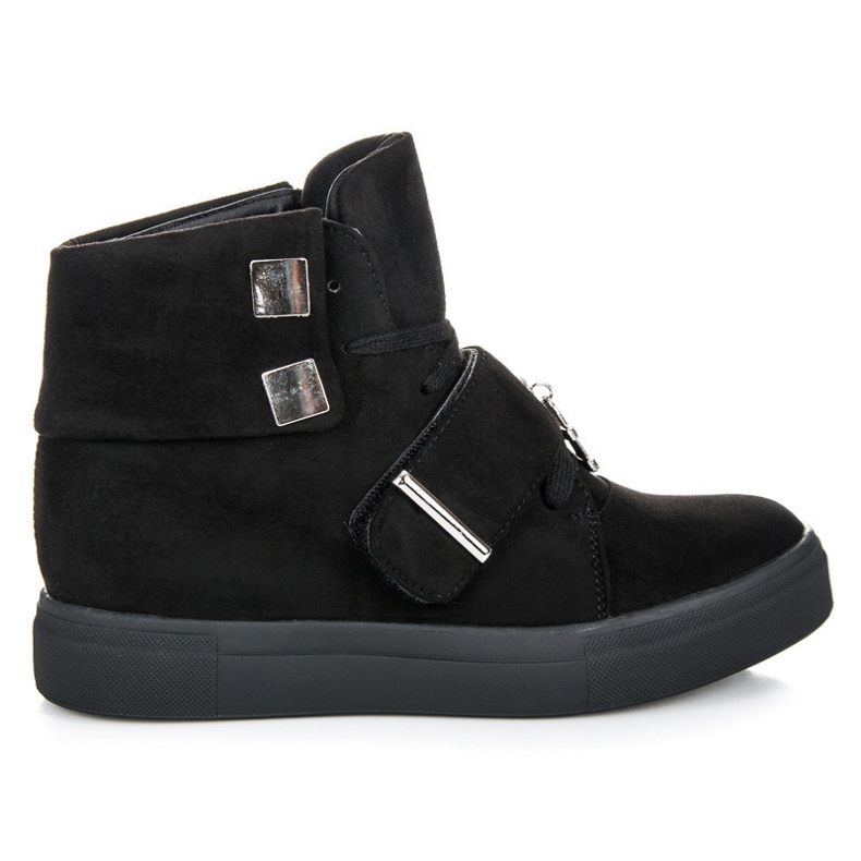 Seastar Zapatillas de ante con cuña negro Seastar Zapatillas de ante con cuña negro