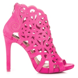 Vices Sandalias caladas con cremallera rosado