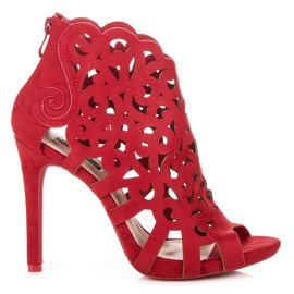 Vices Sandalias caladas con cremallera rojo