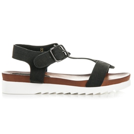 Vinceza Sandalias plataforma negras negro