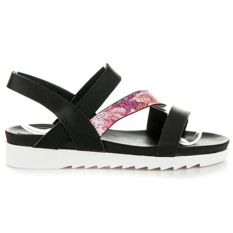 Vinceza Sandalias negras con un borrador negro