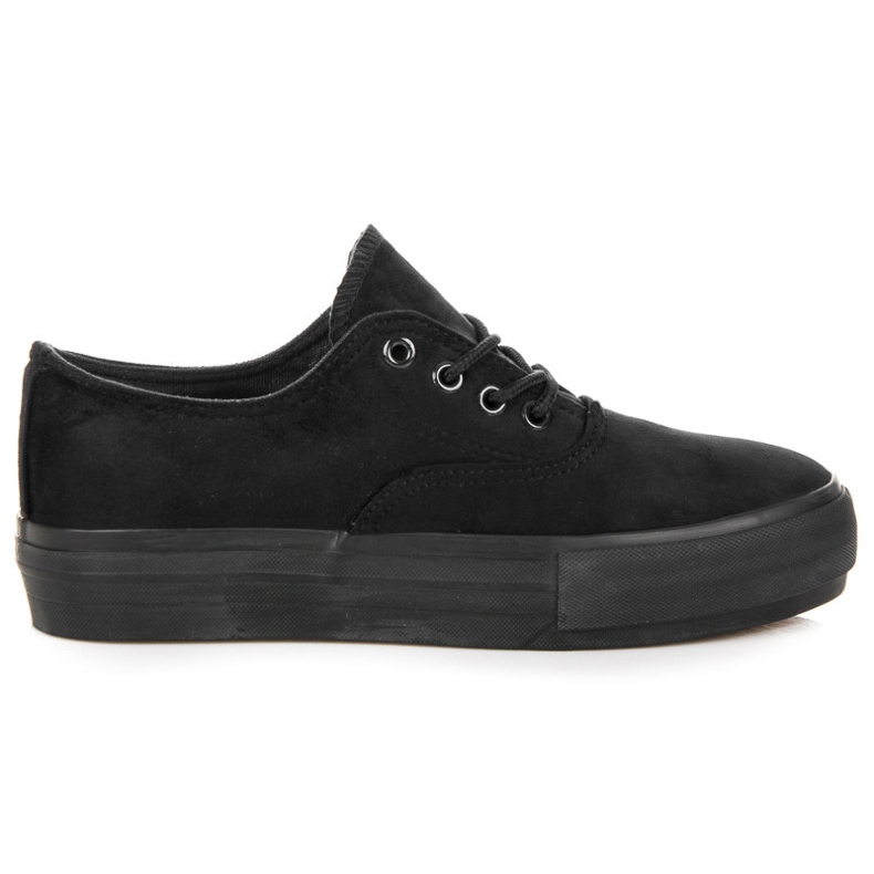 L&H Zapatillas con cordones en la plataforma. negro