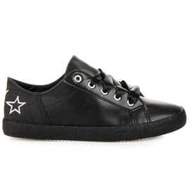 L&H Zapatillas atadas con una cinta negro