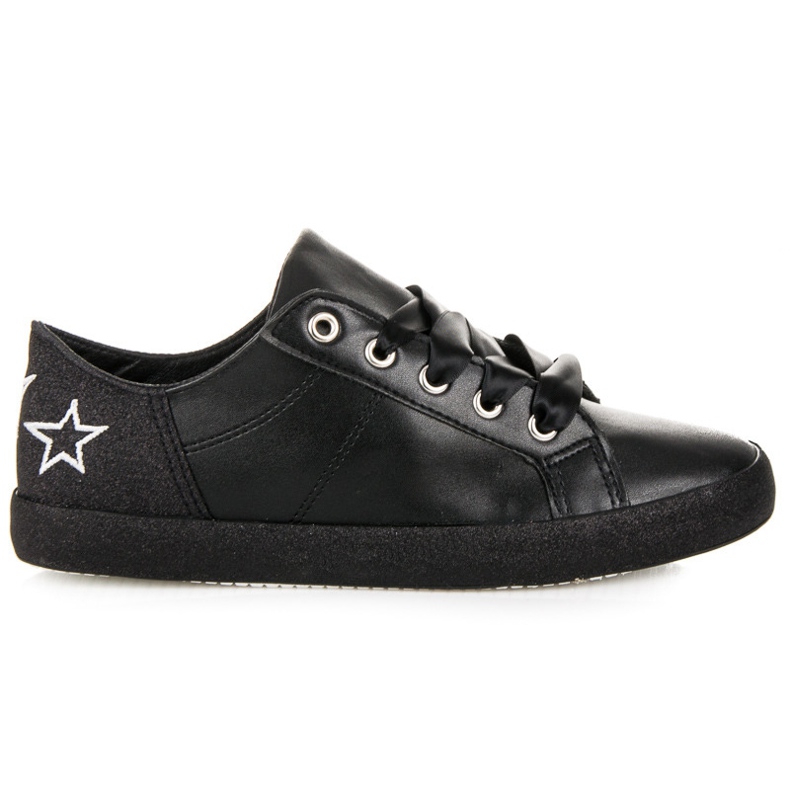 L&H Zapatillas atadas con una cinta negro