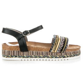 Kylie Sandalias planas con estampado negro Kylie Sandalias planas con estampado negro