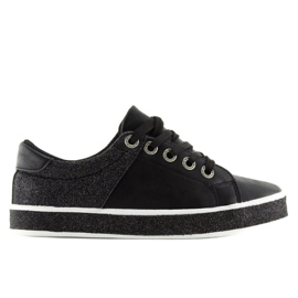 Deportivas negras de mujer en negro brillante BL125 Black gris