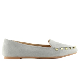 Mocasines mujer con tachuelas grises 1388 Grey
