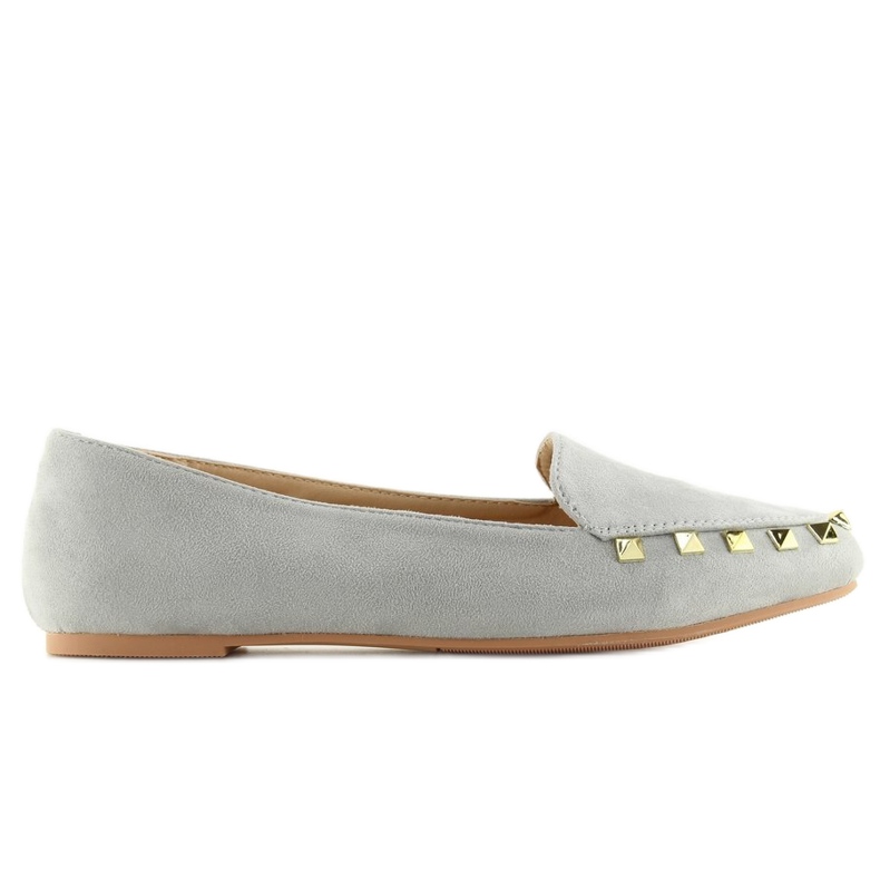 Mocasines mujer con tachuelas grises 1388 Grey