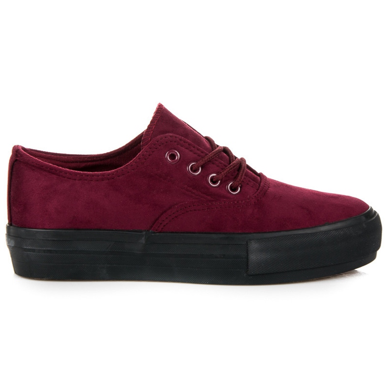 L&H Zapatillas Atadas Burdeos En La Plataforma rojo L&H Zapatillas Atadas Burdeos En La Plataforma rojo