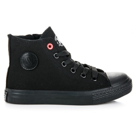 New Age Zapatillas Infantiles Con Cremallera negro