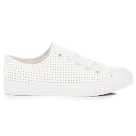 Kylie Zapatillas caladas en la unión blanco