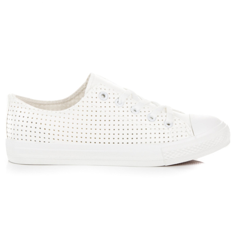 Kylie Zapatillas caladas en la unión blanco