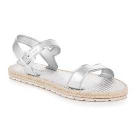 Vinceza Sandalias Planas Con Hebilla gris