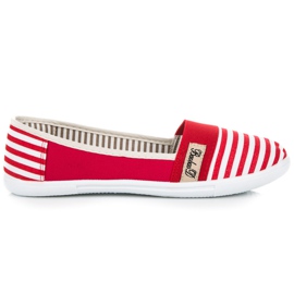 Zapatillas de canalé rojo