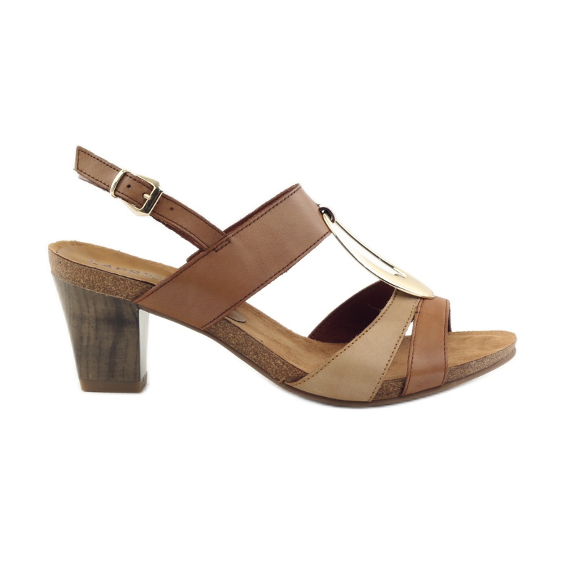 Caprice sandalias zapatos mujer con adorno 28307 marrón amarillo