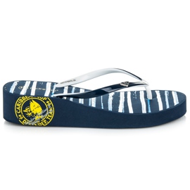 Mckeylor Chanclas cuña rayas azul