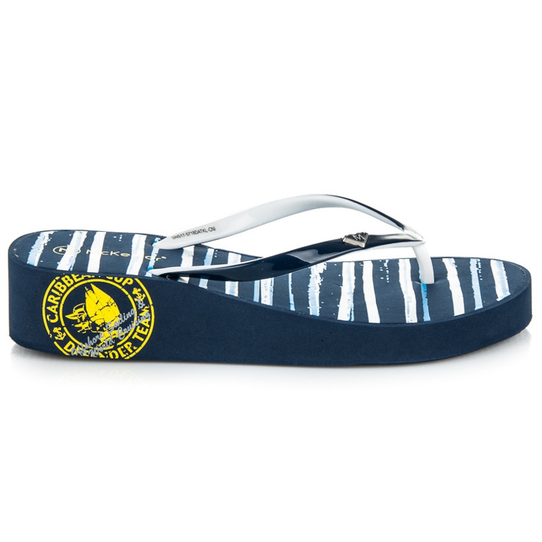 Mckeylor Chanclas cuña rayas azul