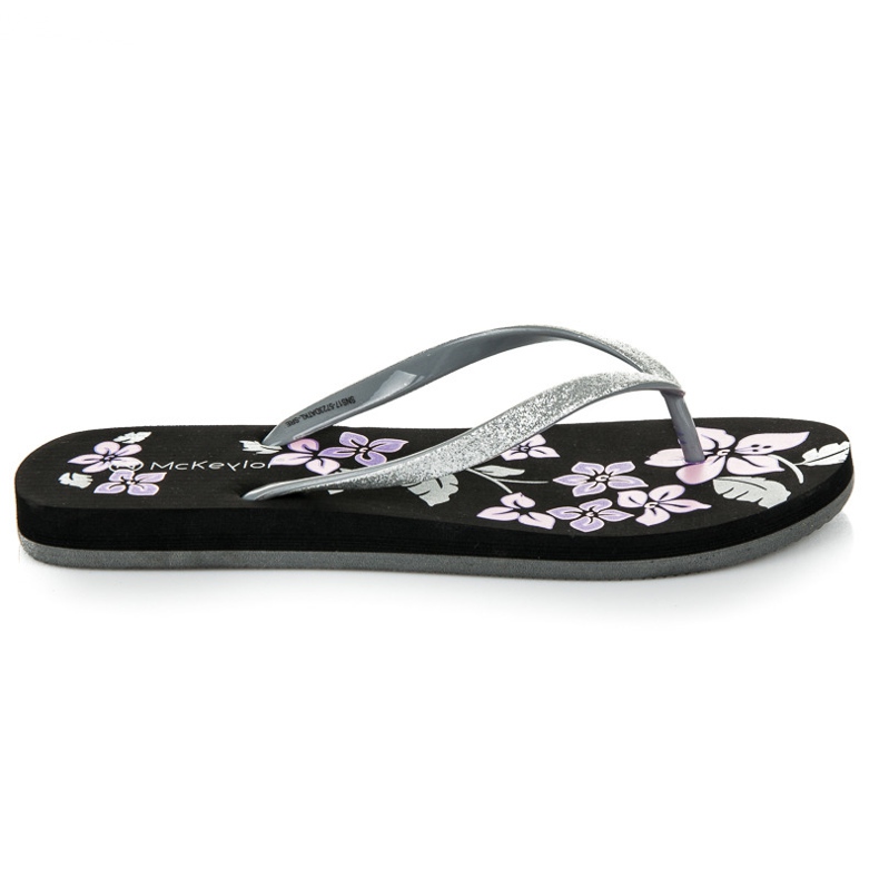 Mckeylor Chanclas con flores negro
