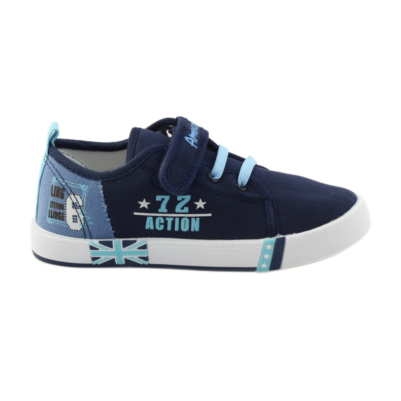 American Club Zapatillas deportivas americanas con plantilla de piel azul marino azul
