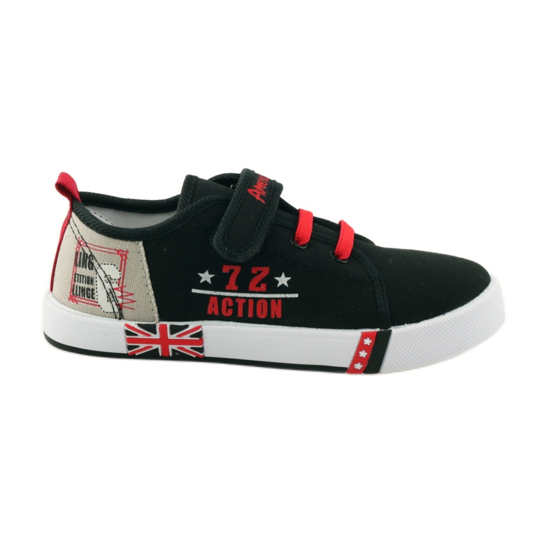 American Club Zapatillas deportivas americanas con plantilla de piel rojo negro