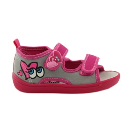 American Club Sandalias con plantilla americana de piel rosado gris