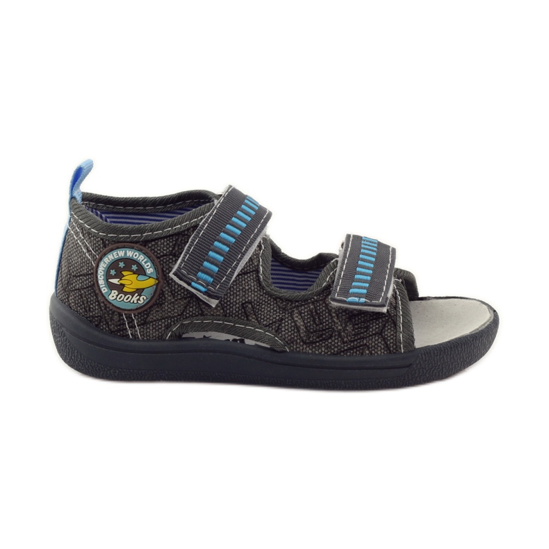 American Club Sandalias con plantilla americana de piel gris azul American Club Sandalias con plantilla americana de piel gris azul
