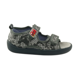 American Club Sandalias con plantilla americana de piel gris blanco