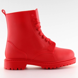 Botas cordones rojas chanclos D56P rojo