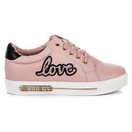 Vices Zapatillas Love con cordones rosa