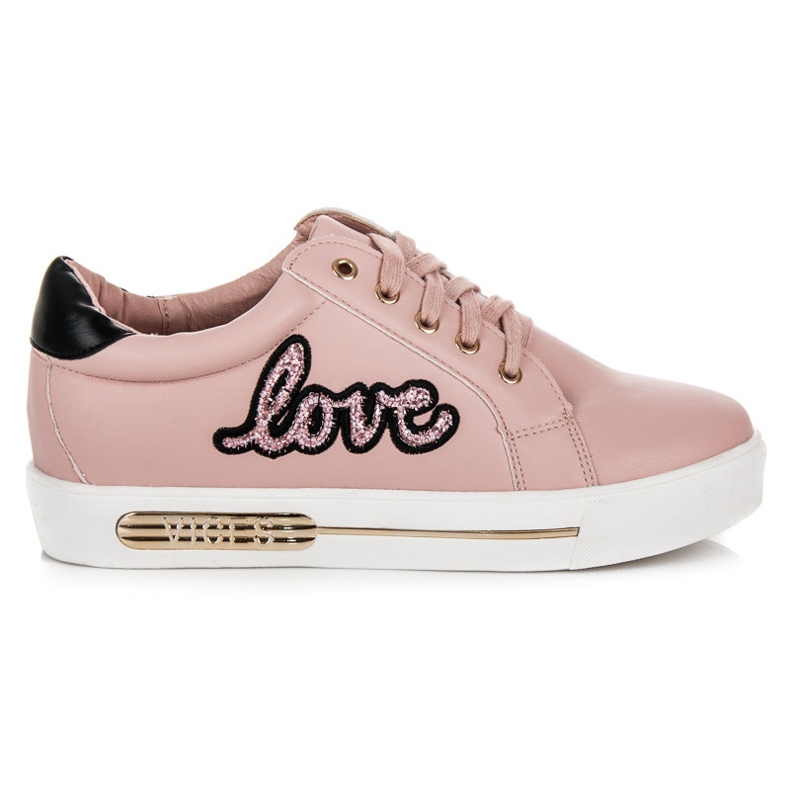 Vices Zapatillas Love con cordones rosado