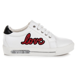 Vices Zapatillas Love con cordones blanco rojo