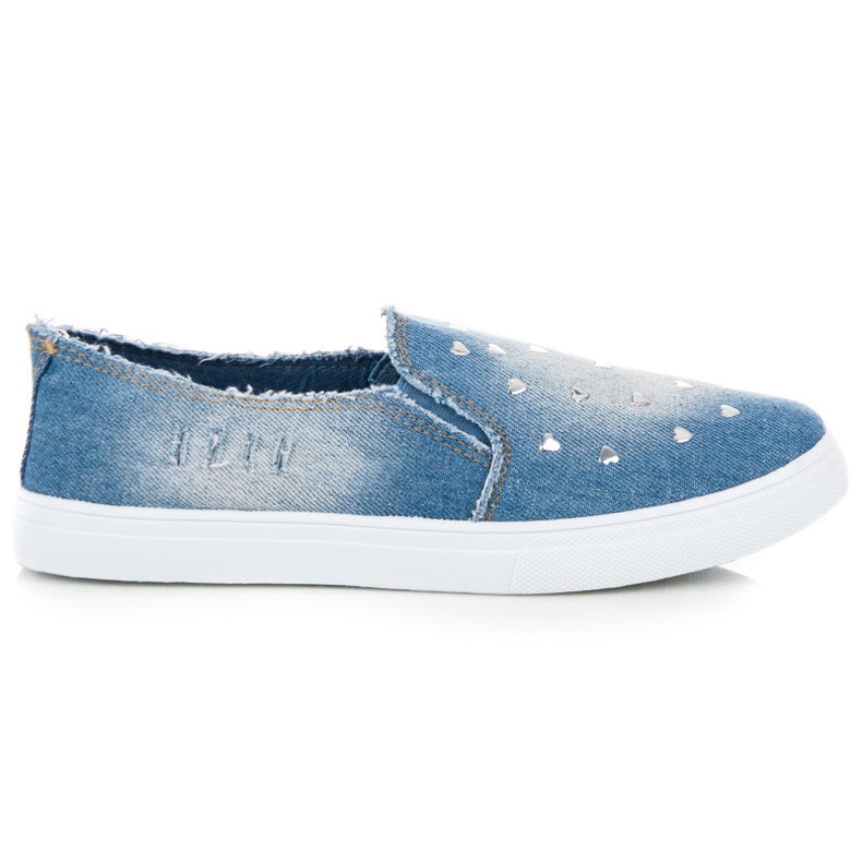 Bella Paris Slipons con pedrería azul