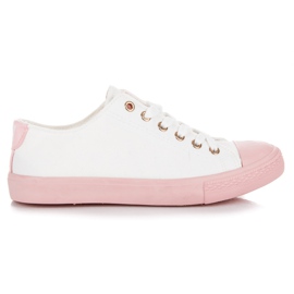 Zapatillas blancas y rosas rosado