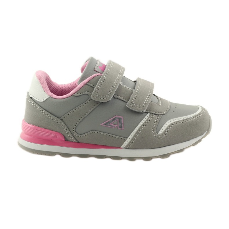 American Club Velcro deportivo incrustación de cuero americano rosado gris blanco American Club Velcro deportivo incrustación de cuero americano rosado gris blanco