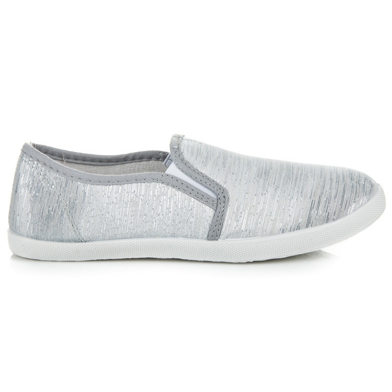Zapatillas slip on con hilo plateado gris