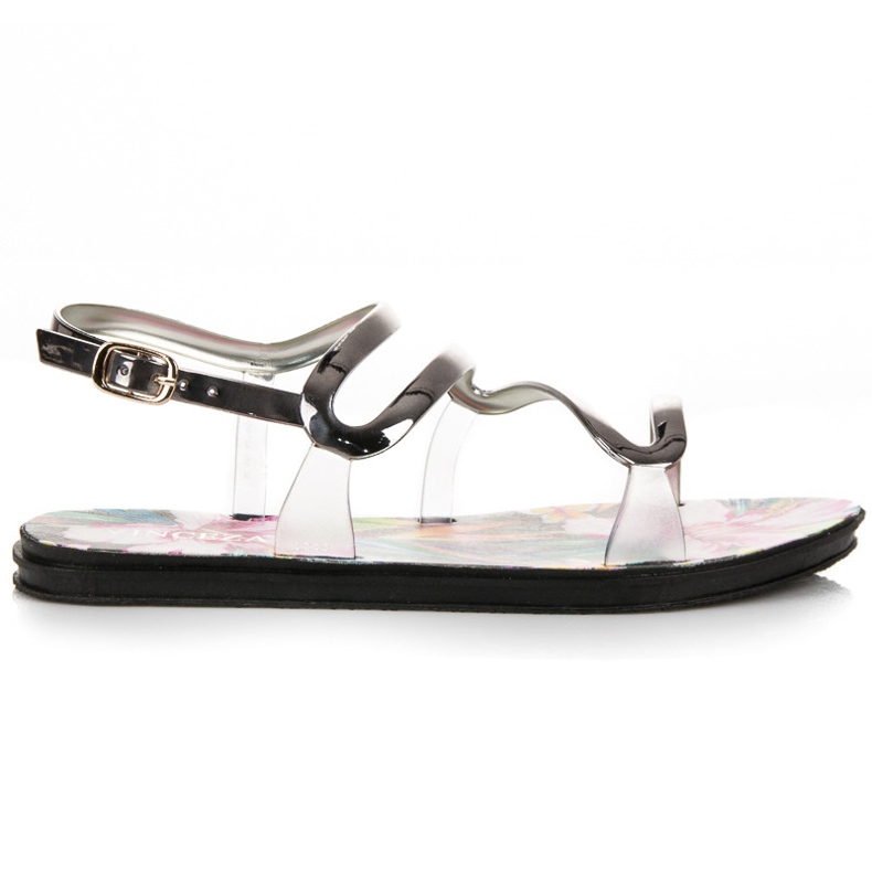 Vinceza Sandalias abrochadas con hebilla gris Vinceza Sandalias abrochadas con hebilla gris