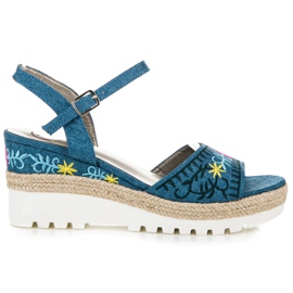 Kylie Alpargatas bordadas azul
