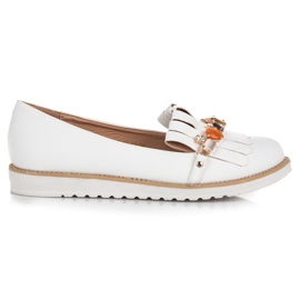 Vices mocasines con cuentas blanco