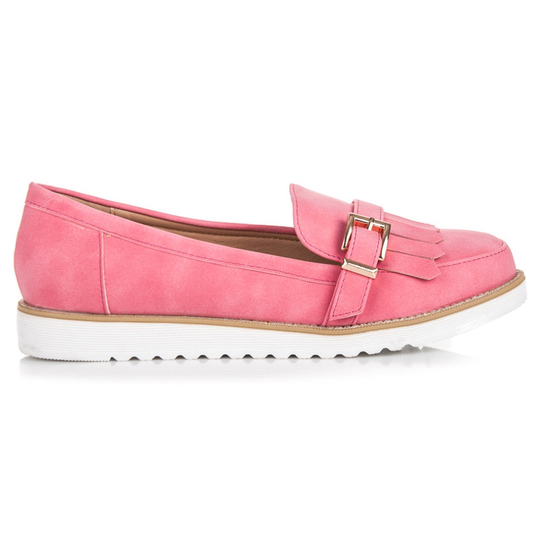 Vices Mocasines Con Hebilla Decorativa rosado