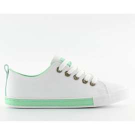 Zapatillas blancas de mujer A88-07 verde blanco
