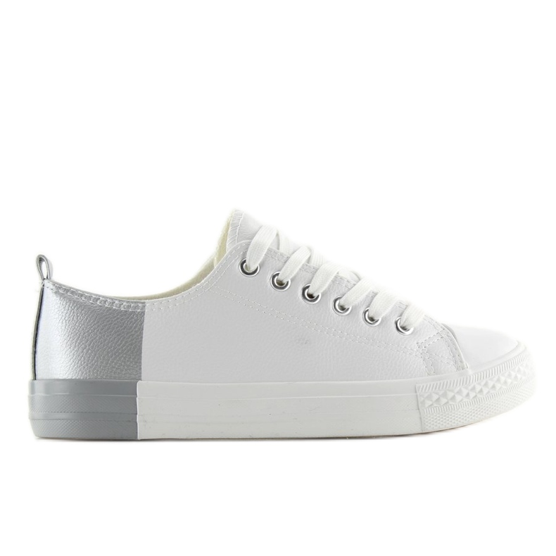 Deportivas bicolor blancas BK378 Blanco / Plata