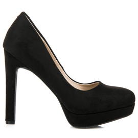 Vices Tacones de ante en la plataforma negro
