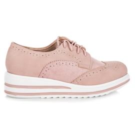 Vices Botas de ante con cordones rosa