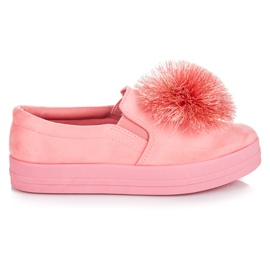Vices Slipons de ante con borla rosado