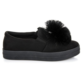 Vices Slipons de ante con borla negro
