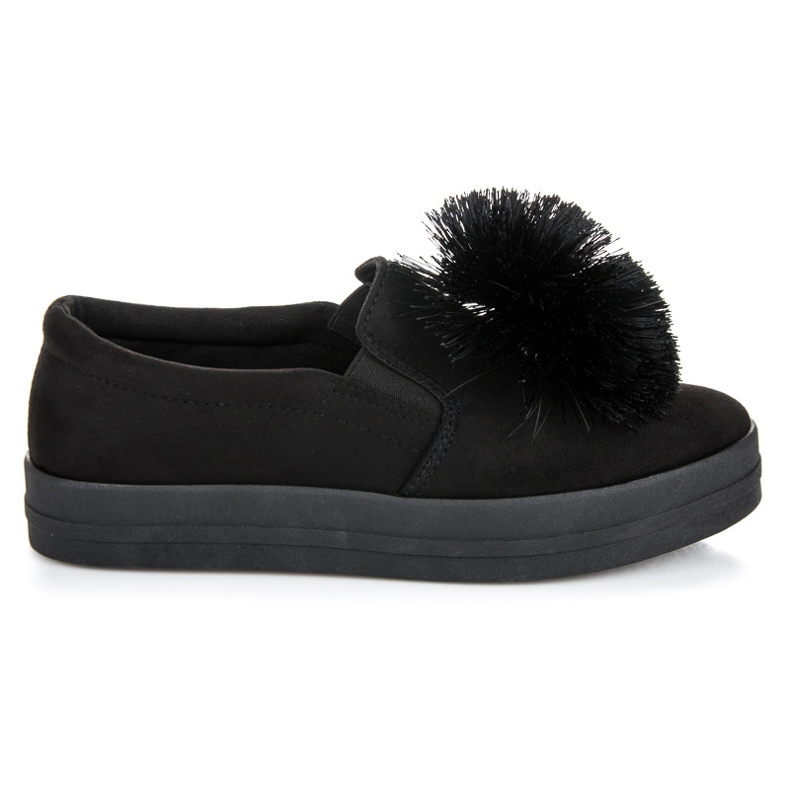 Vices Slipons de ante con borla negro