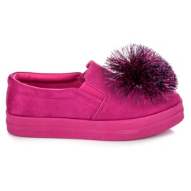 Vices Slipons de ante con borla rosa