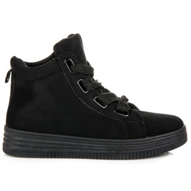Zapatillas altas con cordones negro