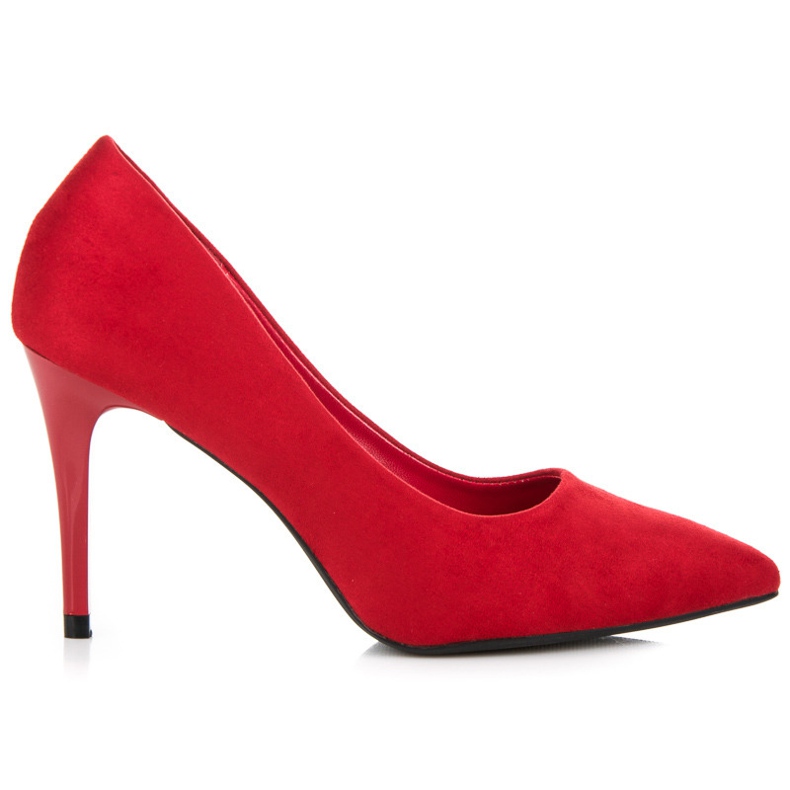 Tacones de ante rojo