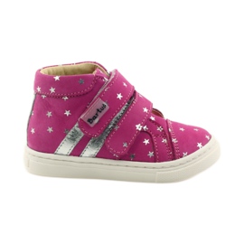 Zapatos de niña con estrellas Bartuś rosado gris